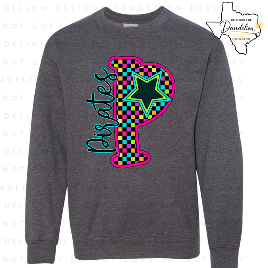 Pirates P Letter Sweatshirt - Dark Heather