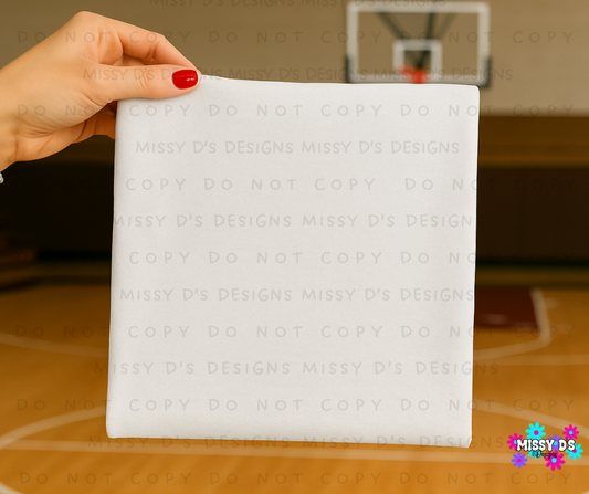 Hand-Held Shirt Mock Up White Basketball Digital Download