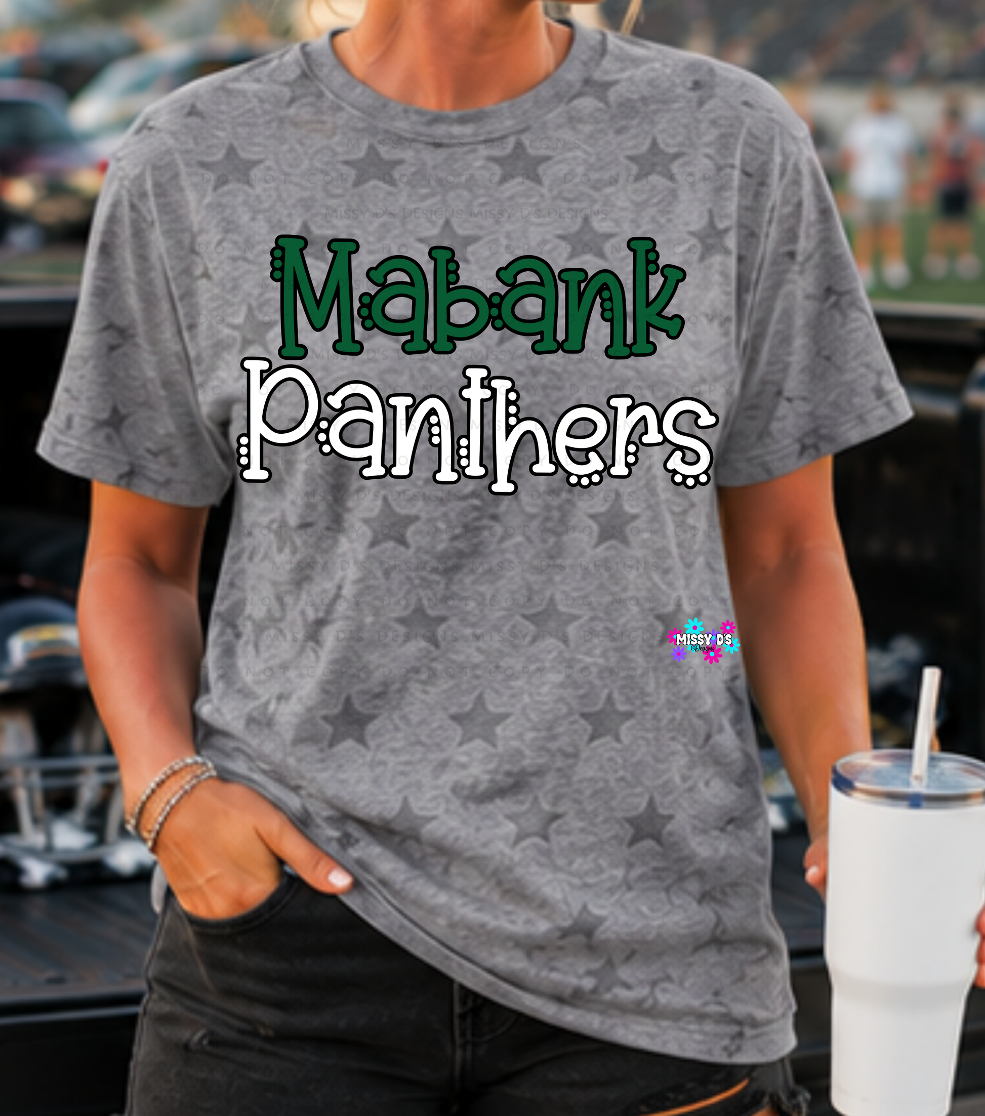 Dotted Mascot Mabank Panthers Black Outline