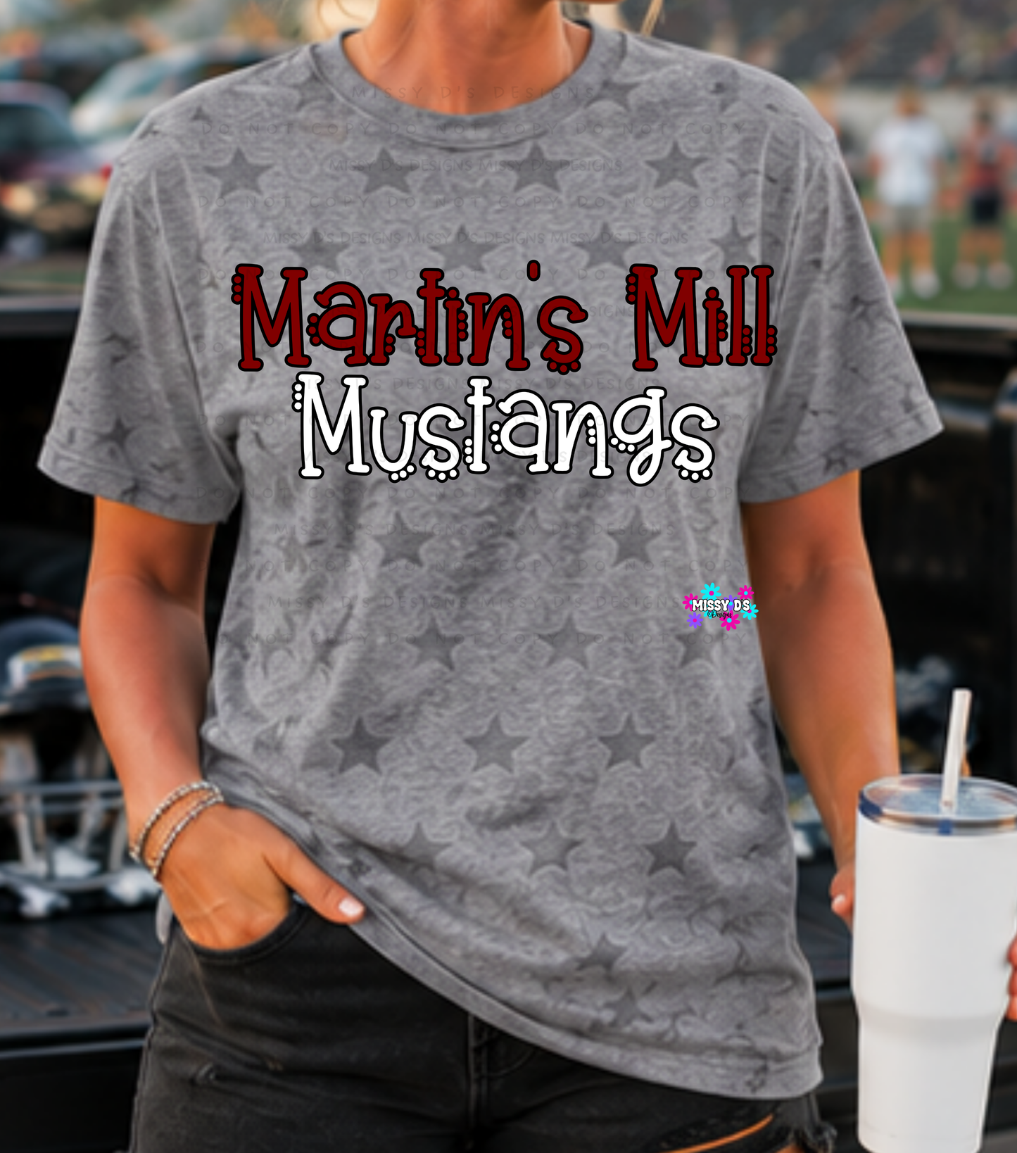 Dotted Mascot Martin's Mill Mustangs Version 2