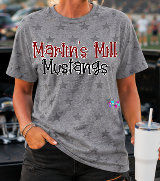 Dotted Mascot Martin's Mill Mustangs