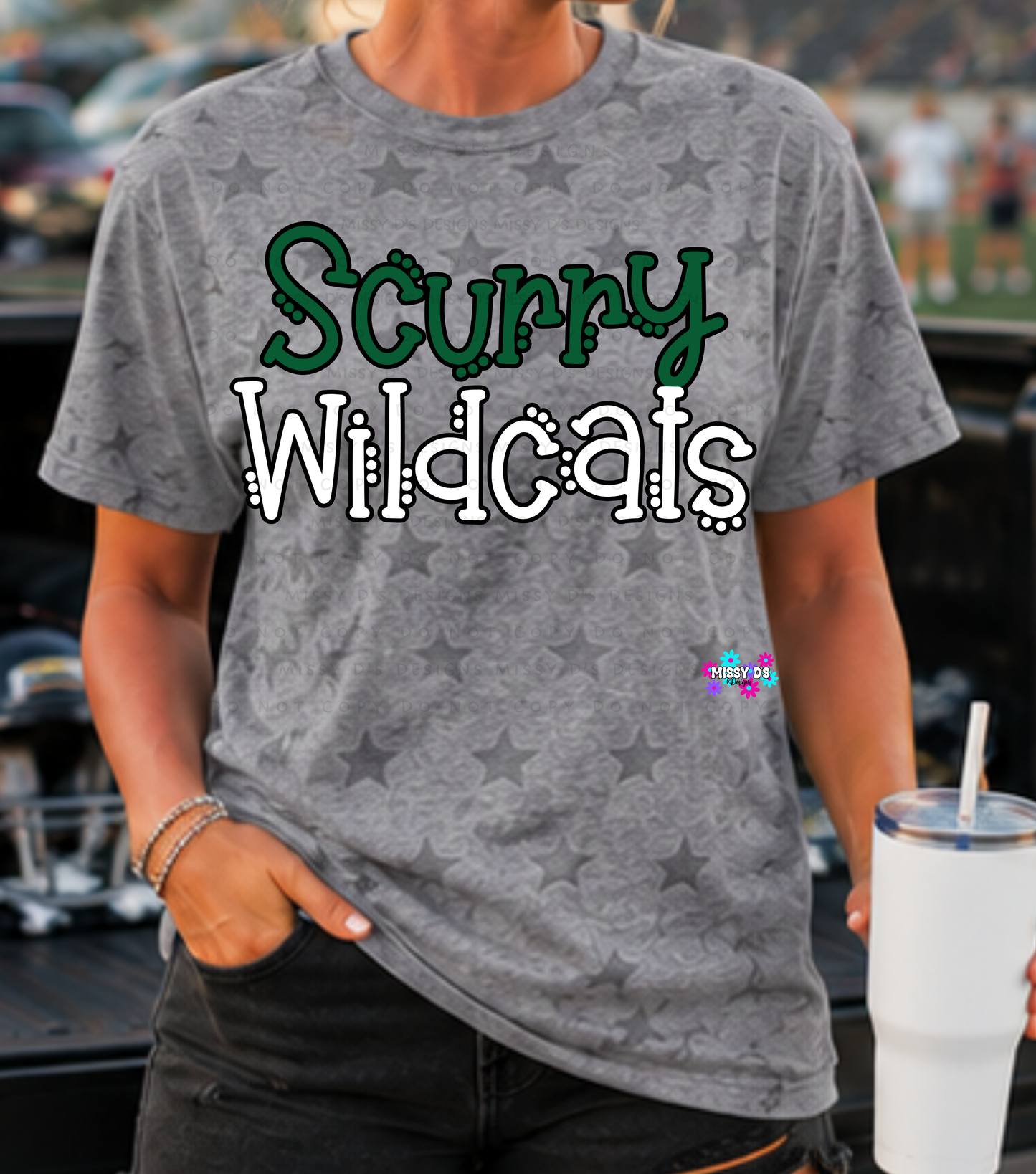 Dotted Mascot Scurry Wildcats Black Outline