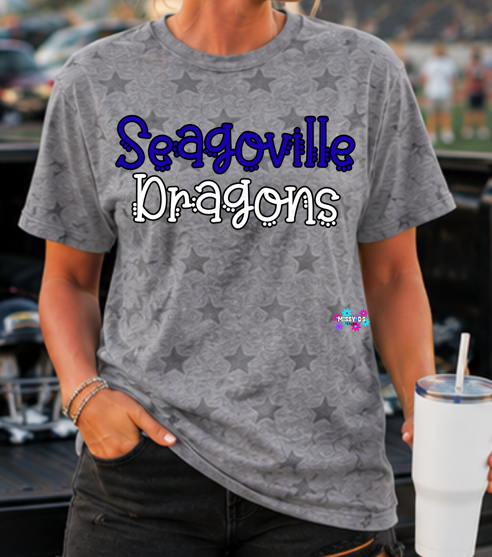 Dotted Mascot Seagoville Dragons