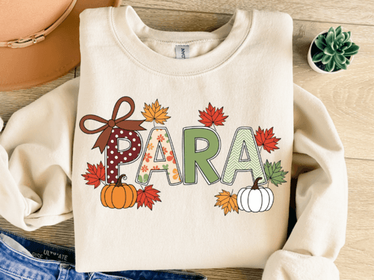 Fall Leaves Para Teacher School SHIRT