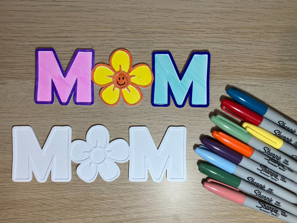 3D Printed Mom Coloring Plates (3 pack Minis) Mother's Day