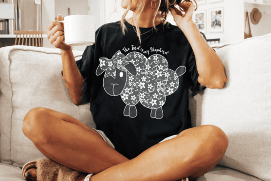 The Lord is my Shepherd faux lace  SHIRT