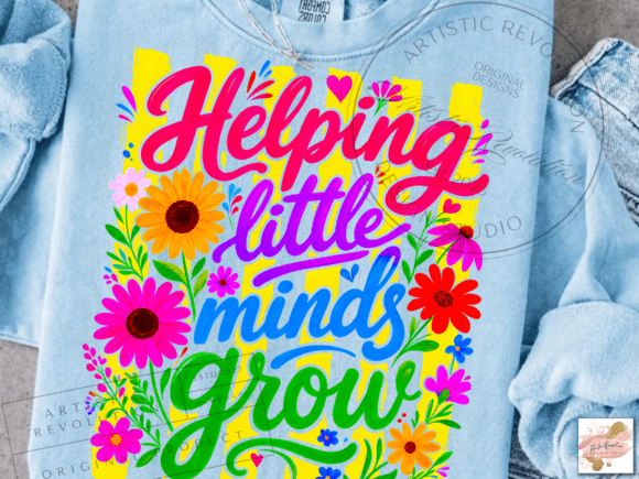 Floral Teacher Helping Little Minds Grow