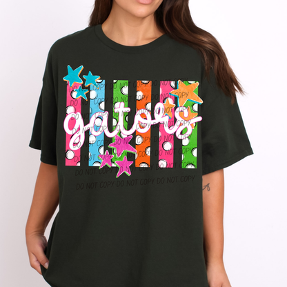 Colorful Polka Dot Stripes Mascots Unisex T-Shirt
