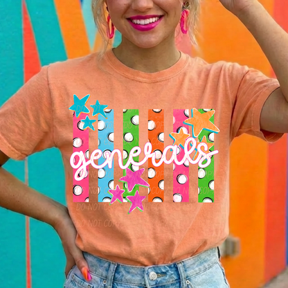 Colorful Polka Dot Stripes Mascots Unisex T-Shirt