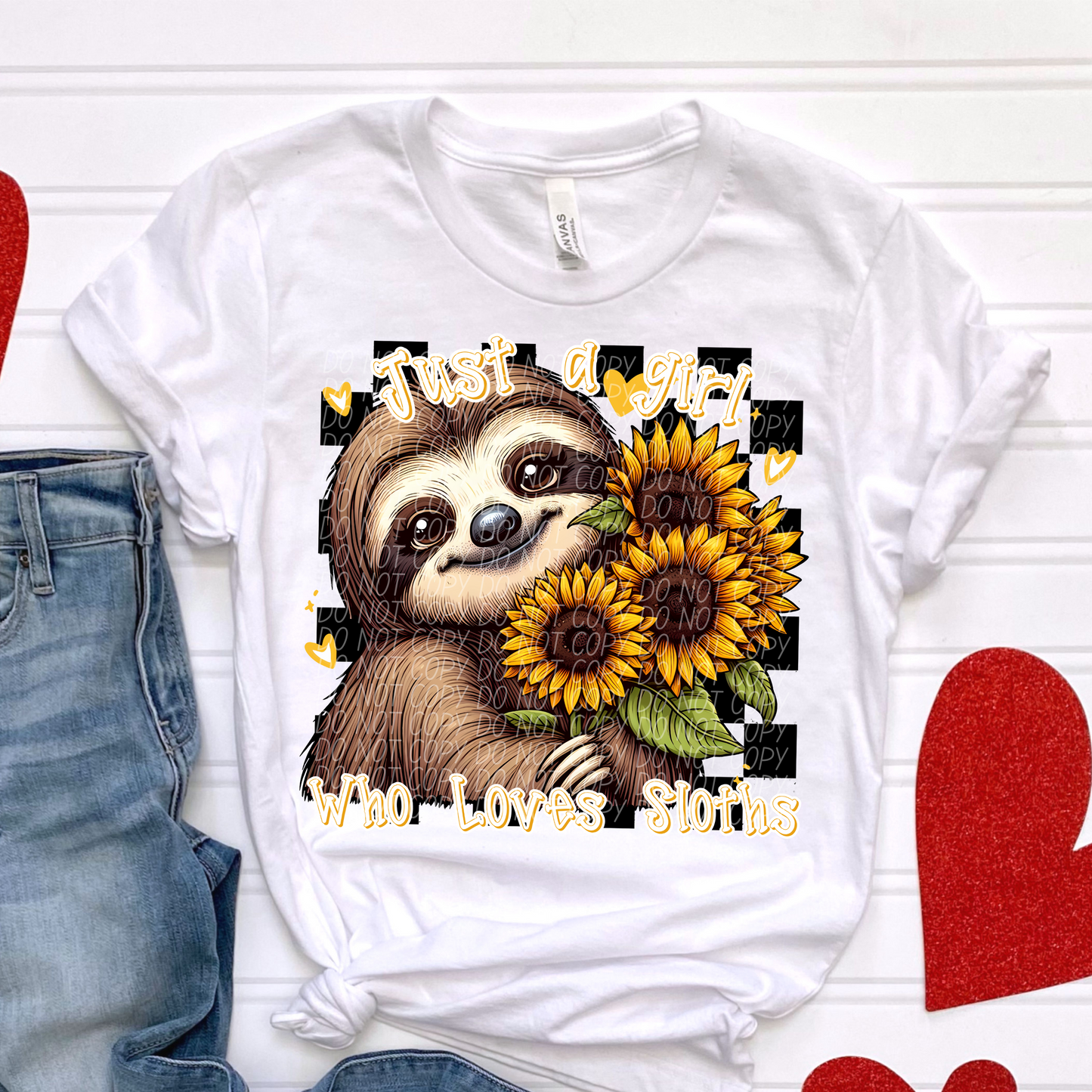 Just a Girl who loves Sloths Sunflowers SHIRT
