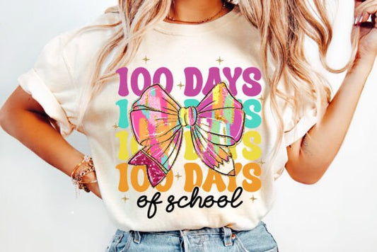 100 days of school brushstroke coquette SHIRT