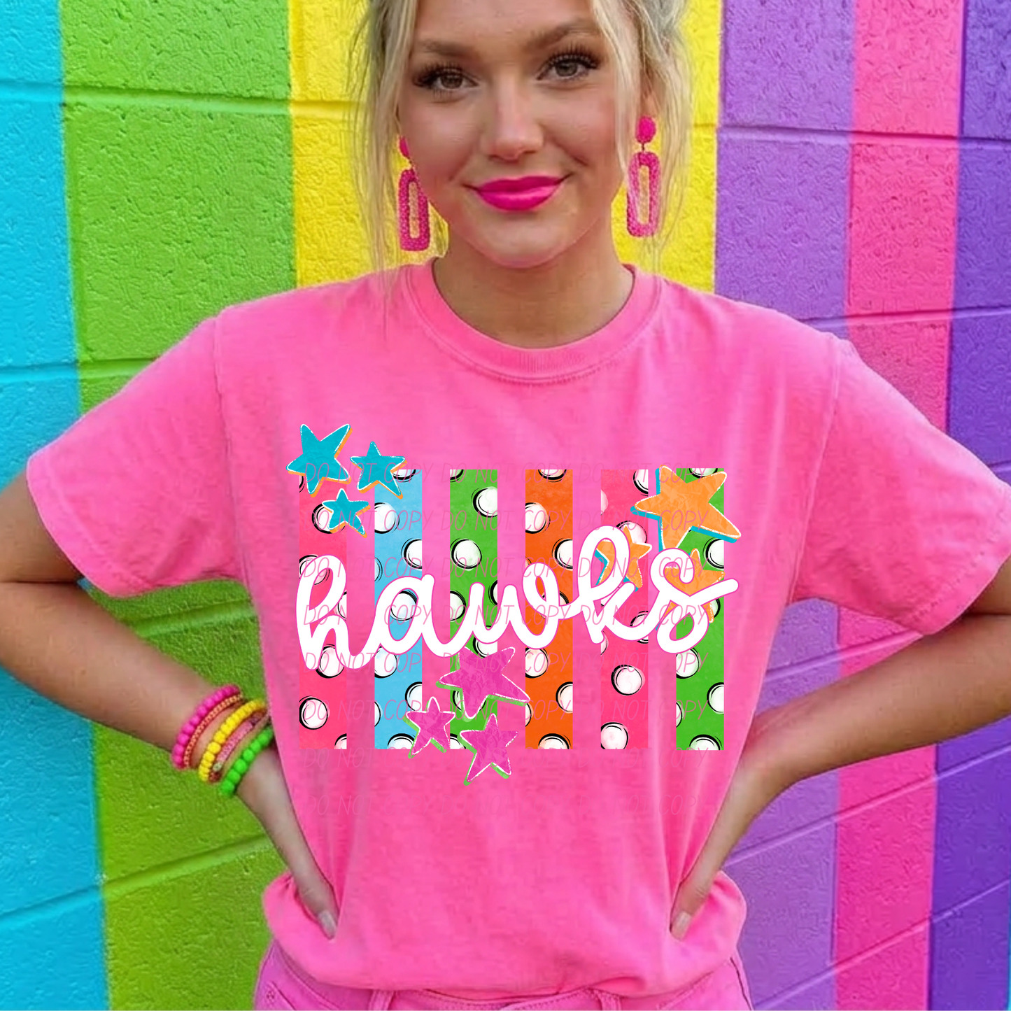 Colorful Polka Dot Stripes Mascots Unisex T-Shirt