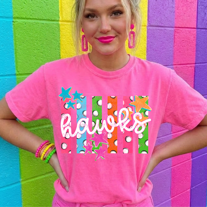 Colorful Polka Dot Stripes Mascots Unisex T-Shirt