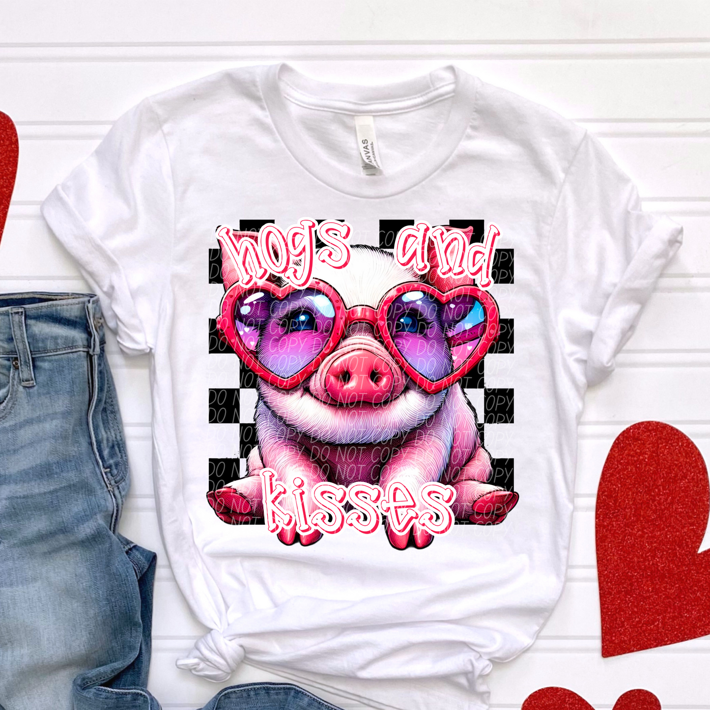 Hogs and Kisses Valentine Hog SHIRT