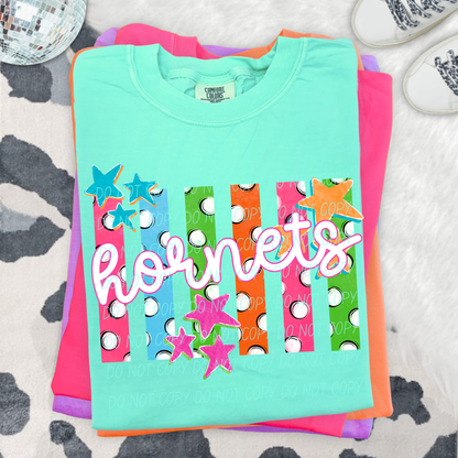 Colorful Polka Dot Stripes Mascots Unisex T-Shirt