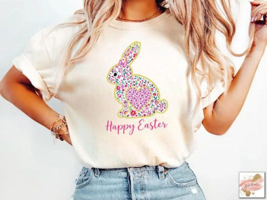Happy Easter Floral Bunny SHIRT