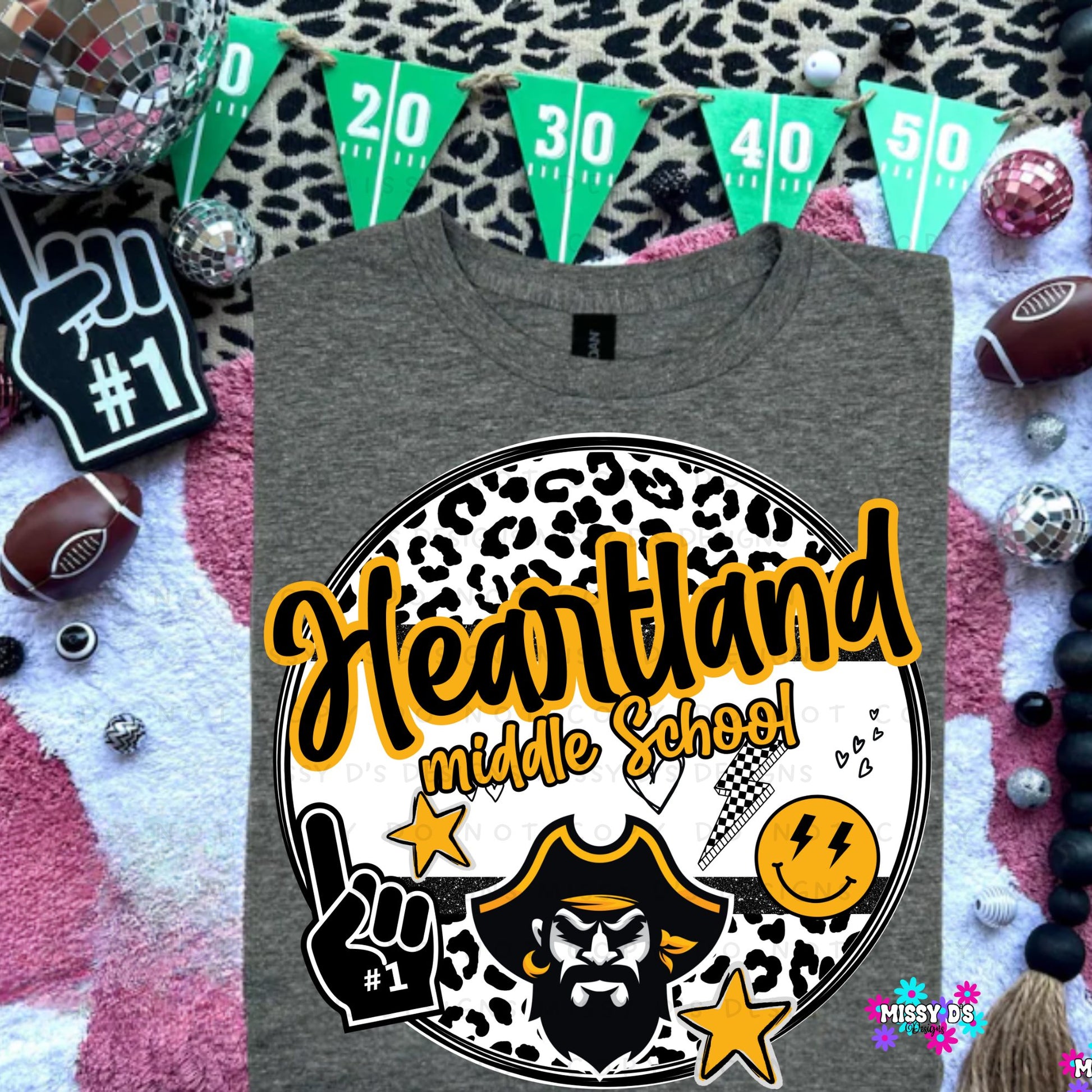 Heartland Middle School Crandall Pirates Preppy Circle Crewneck Sweatshirt