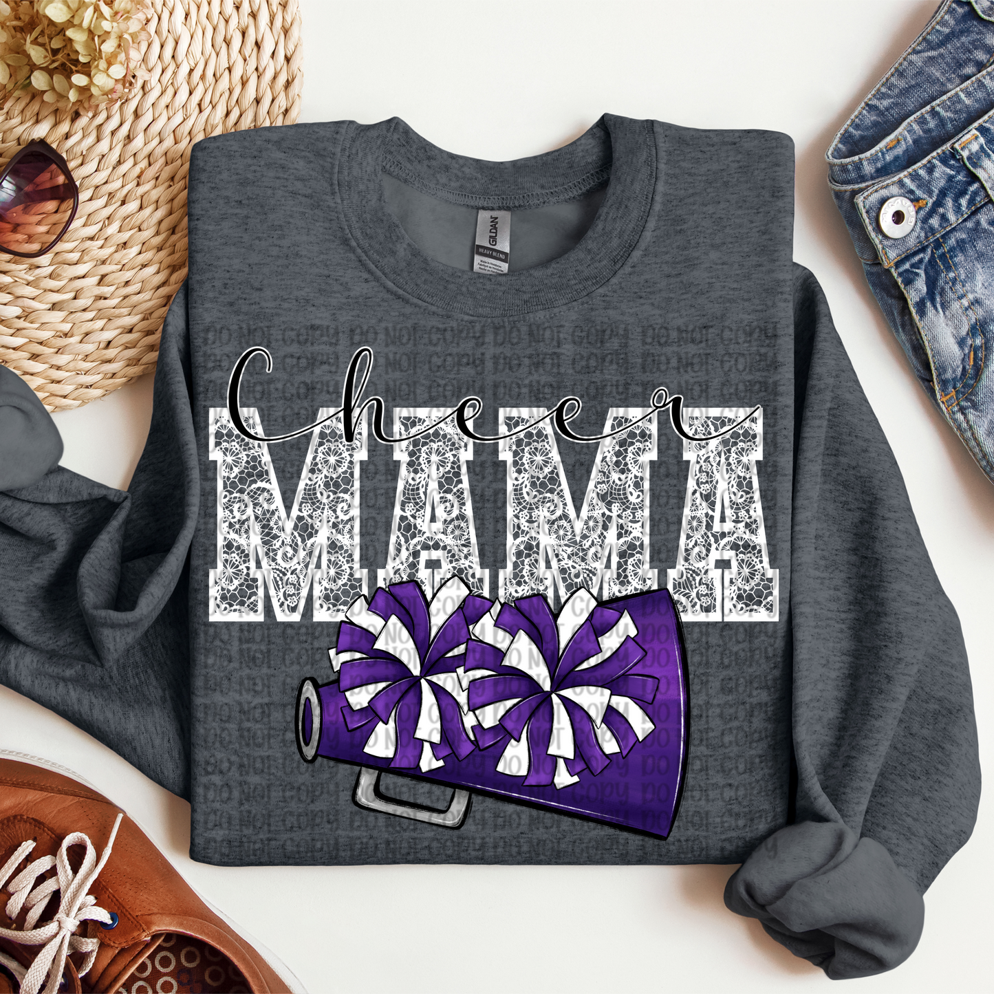 Lace Cheer Mama Purple SHIRT