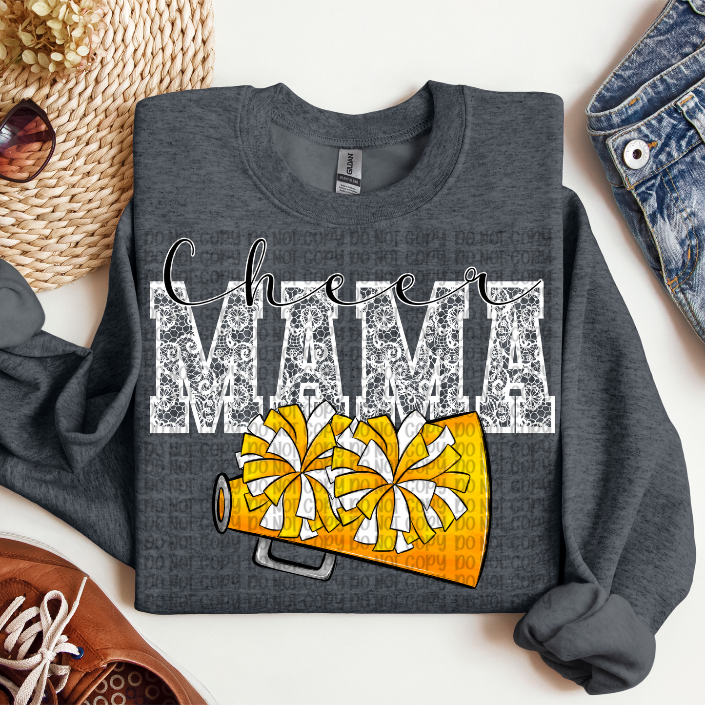 Lace Cheer Mama Yellow Gold SHIRT