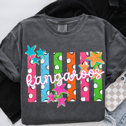 Colorful Polka Dot Stripes Mascots Unisex T-Shirt