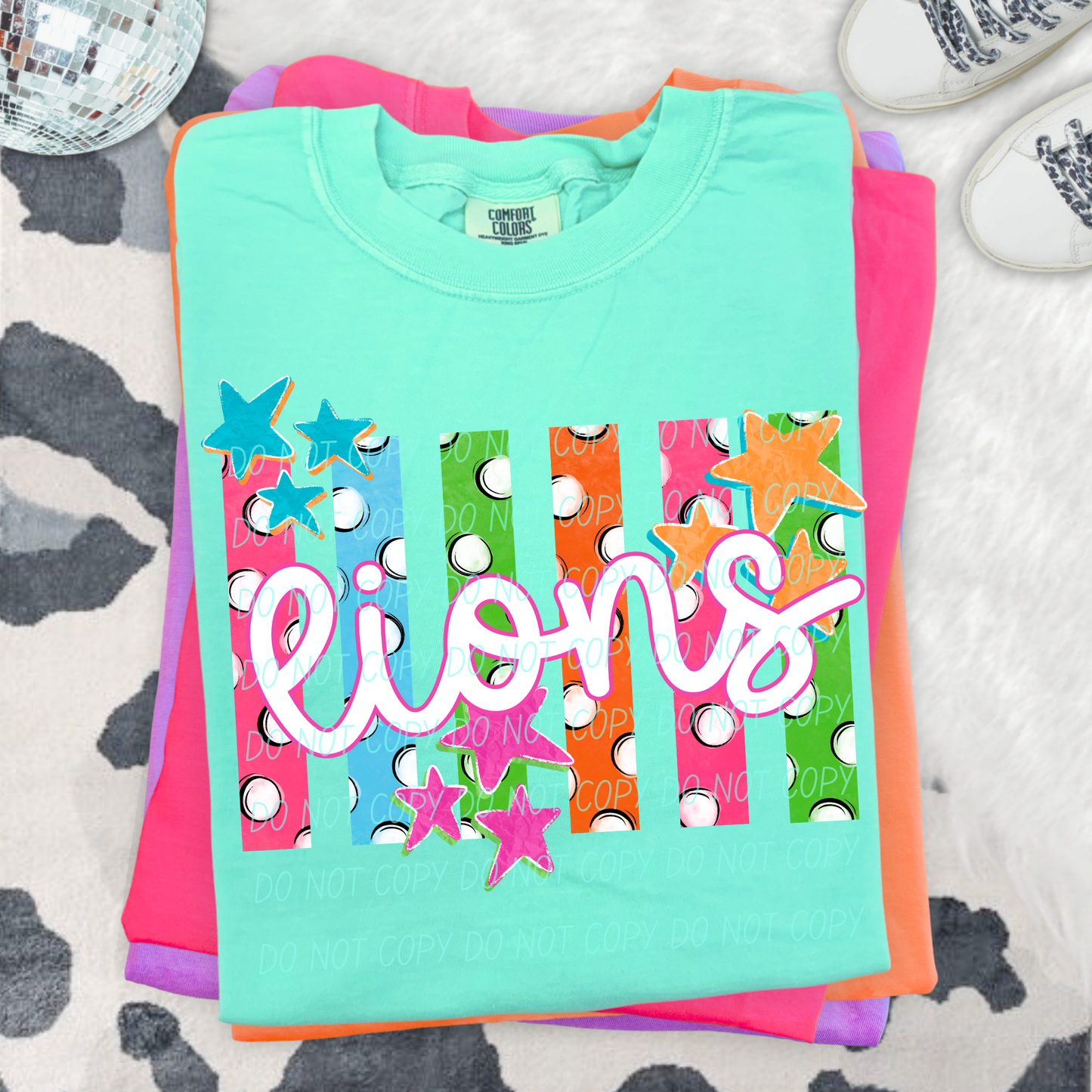 Colorful Polka Dot Stripes Mascots Unisex T-Shirt
