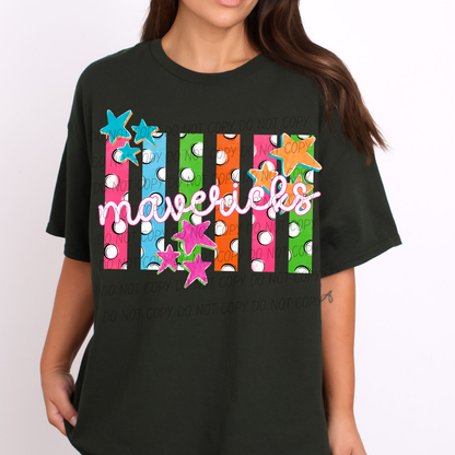 Colorful Polka Dot Stripes Mascots Unisex T-Shirt