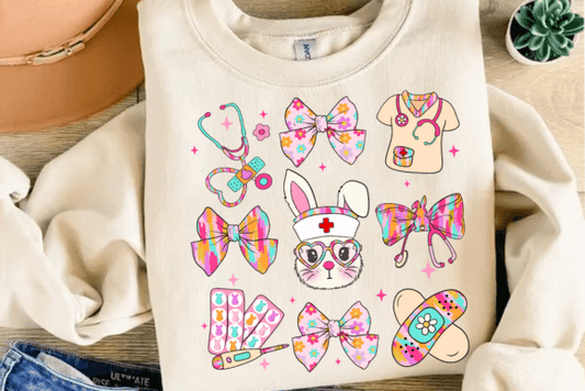 Nurse Easter Doodles Coquette SHIRT