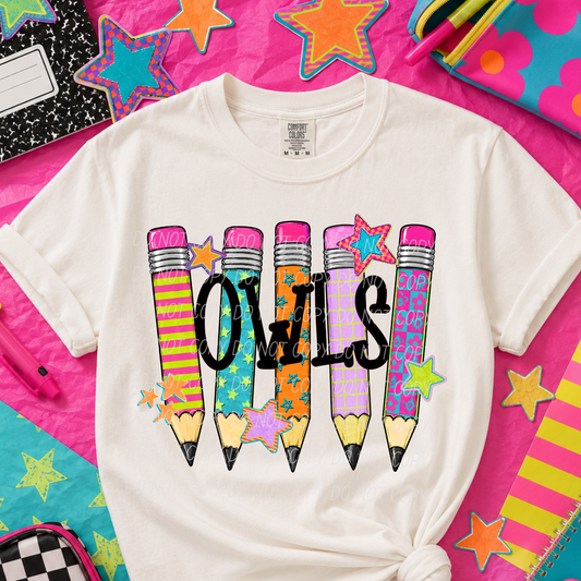 Owls Colorful Pencils Sweatshirt