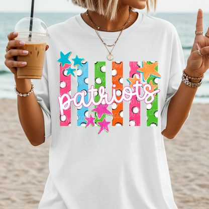 Colorful Polka Dot Stripes Mascots Unisex T-Shirt