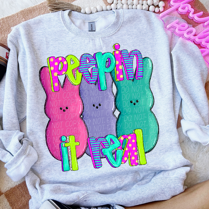 Peepin it Real 3 Peeps Bright Colors Easter SHIRT