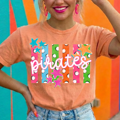 Colorful Polka Dot Stripes Mascots Unisex T-Shirt