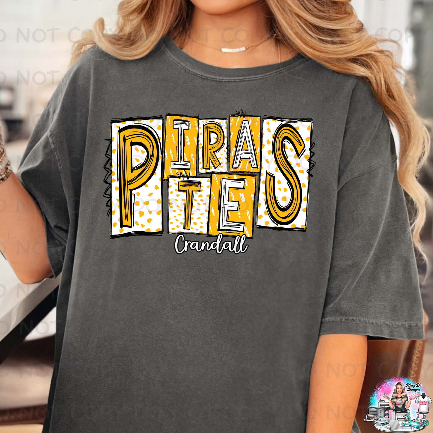 Gold Crandall Pirate Dotted Doodle SHIRT