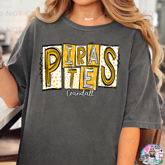 Gold Crandall Pirate Dotted Doodle SHIRT