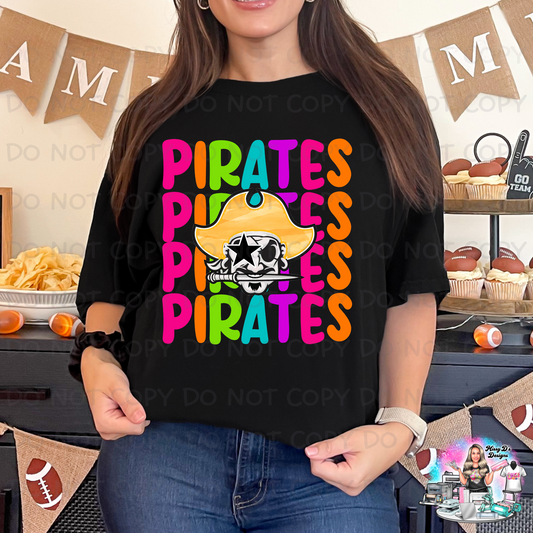 Bright Colored Stacked Pirates SHIRT
