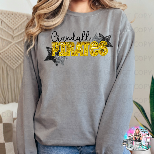 Crandall Pirates faux sequin Stars SHIRT