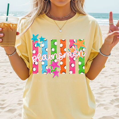 Colorful Polka Dot Stripes Mascots Unisex T-Shirt