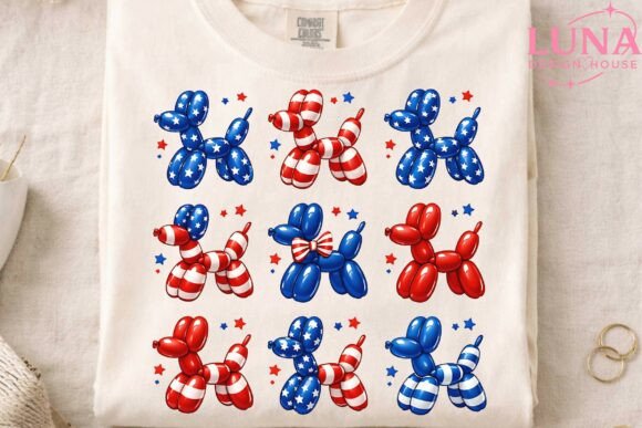 Patriotic Balloon Dogs Long Sleeve
