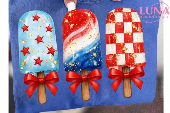 Patriotic Popsicles with Bows T-Shirt