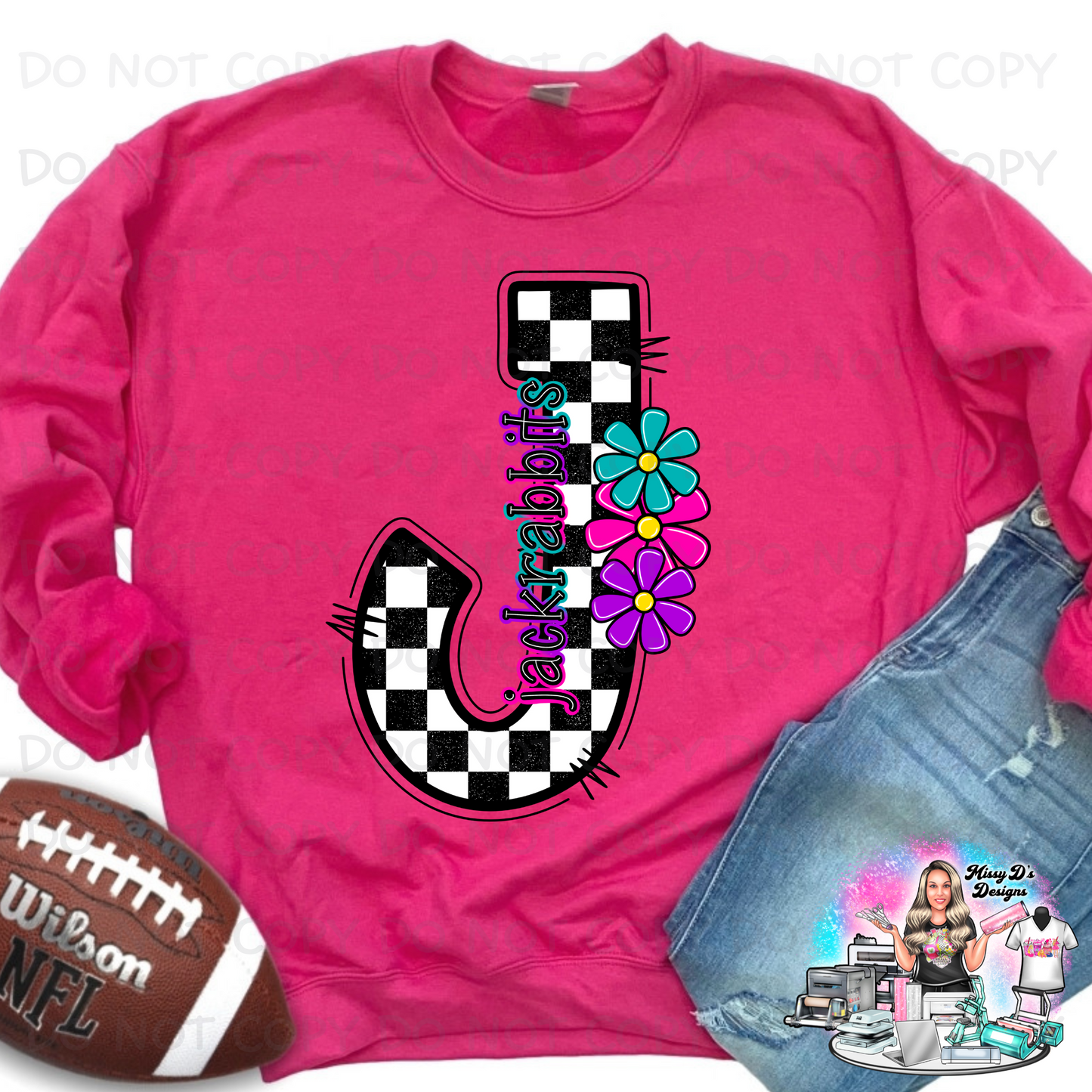 Jackrabbits floral checkered SHIRT