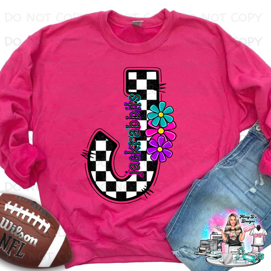 Jackrabbits floral checkered SHIRT