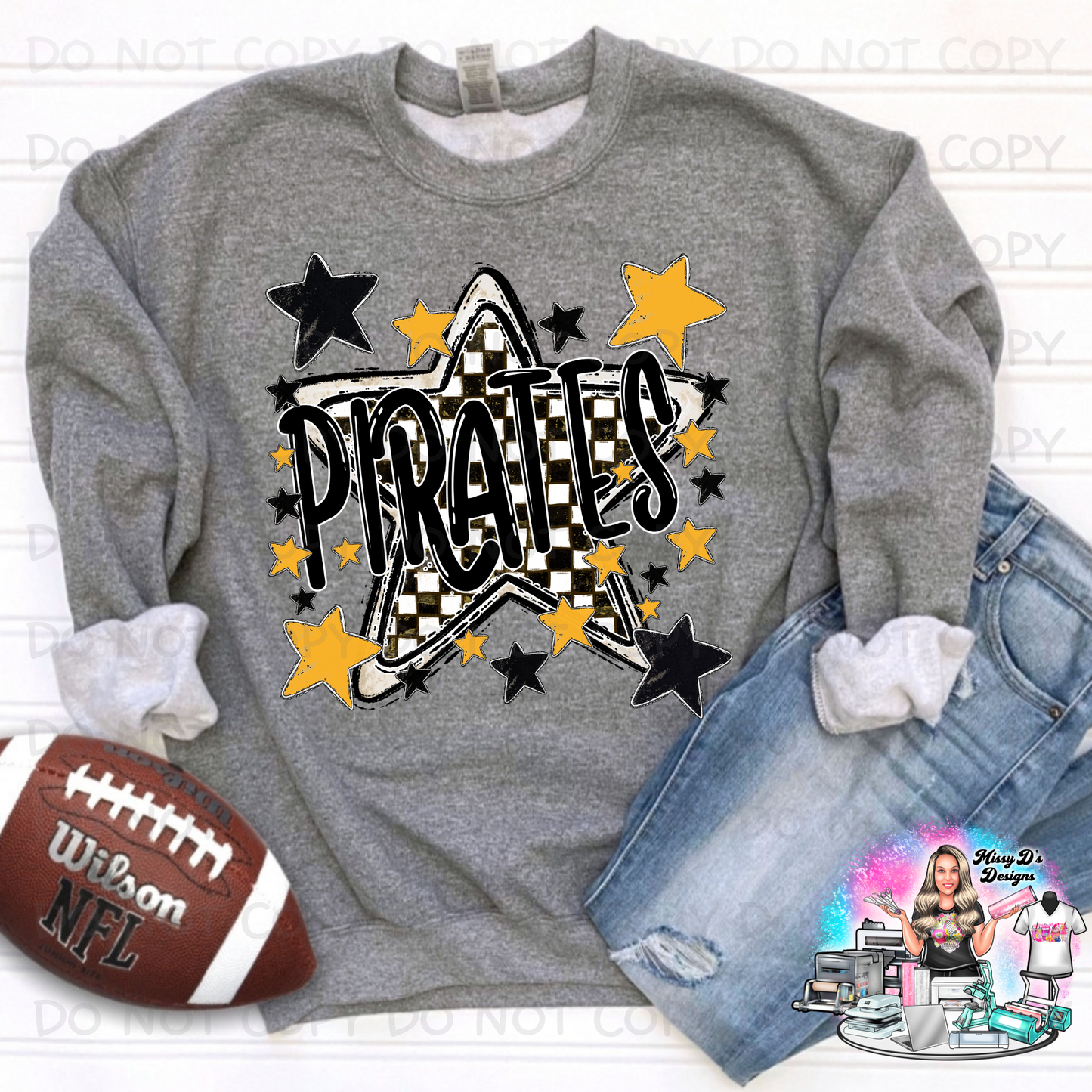 Pirates black/gold checkered Star SHIRT