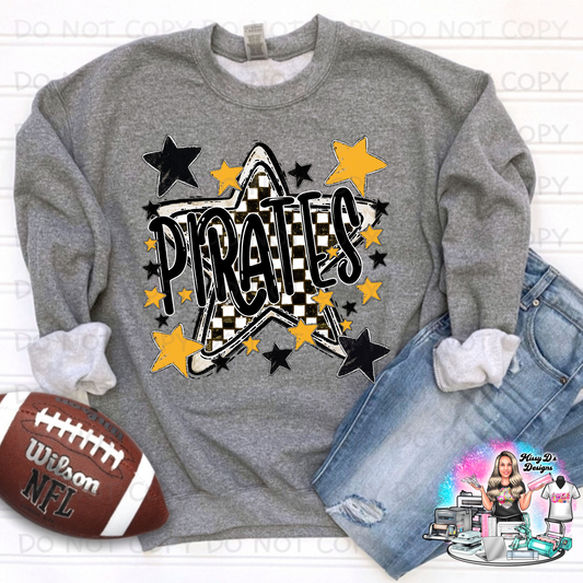 Pirates black/gold checkered Star SHIRT
