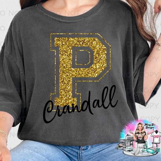 Crandall Pirates big P faux glitter SHIRT
