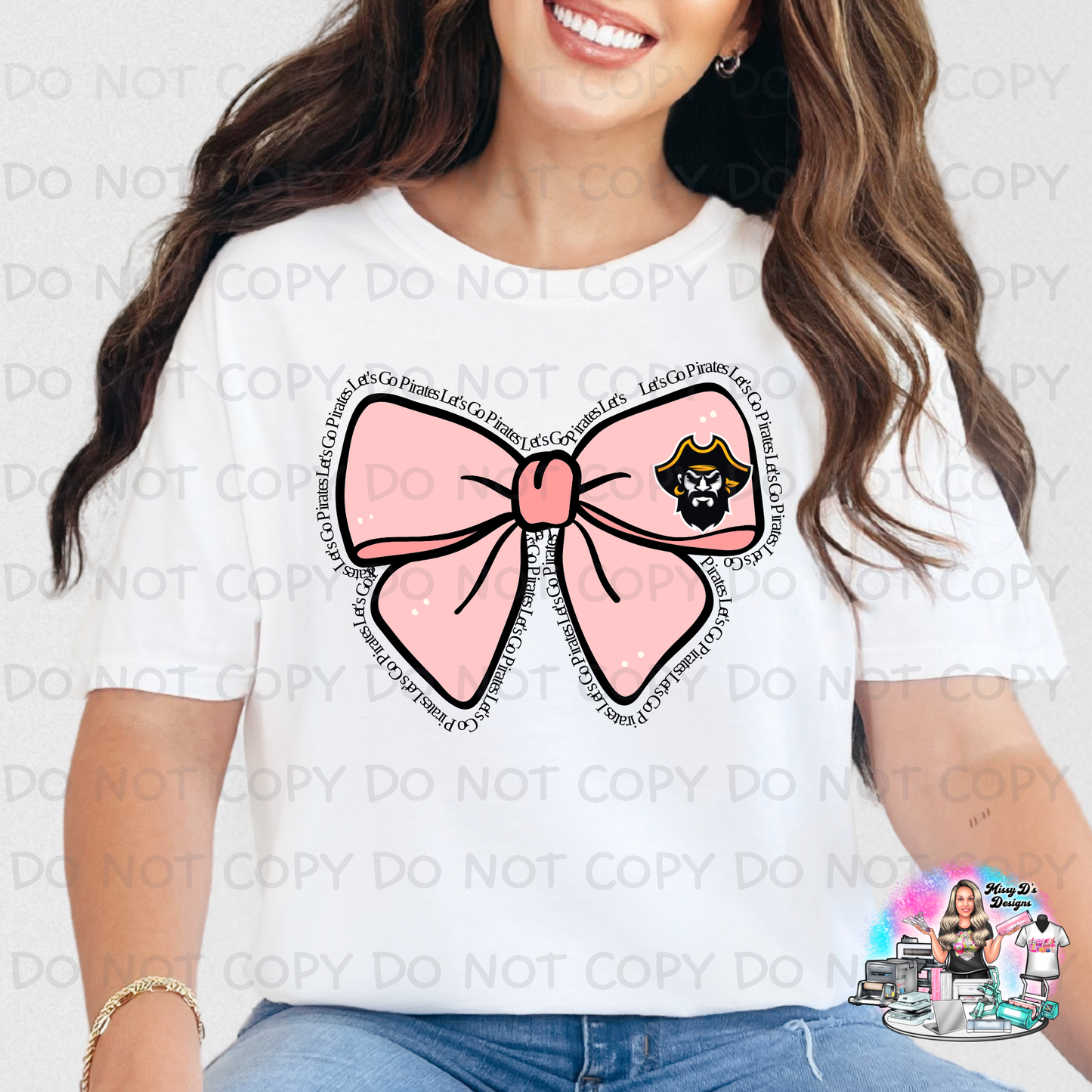 Let's Go Pirates Pink Coquette Bow SHIRT