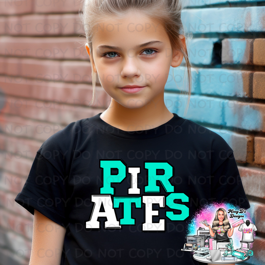 Mint/White Pirates Varsity Doodle SHIRT
