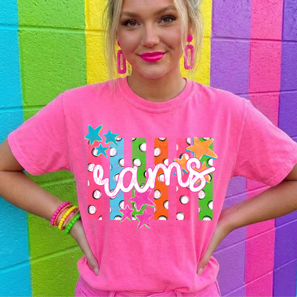 Colorful Polka Dot Stripes Mascots Unisex T-Shirt