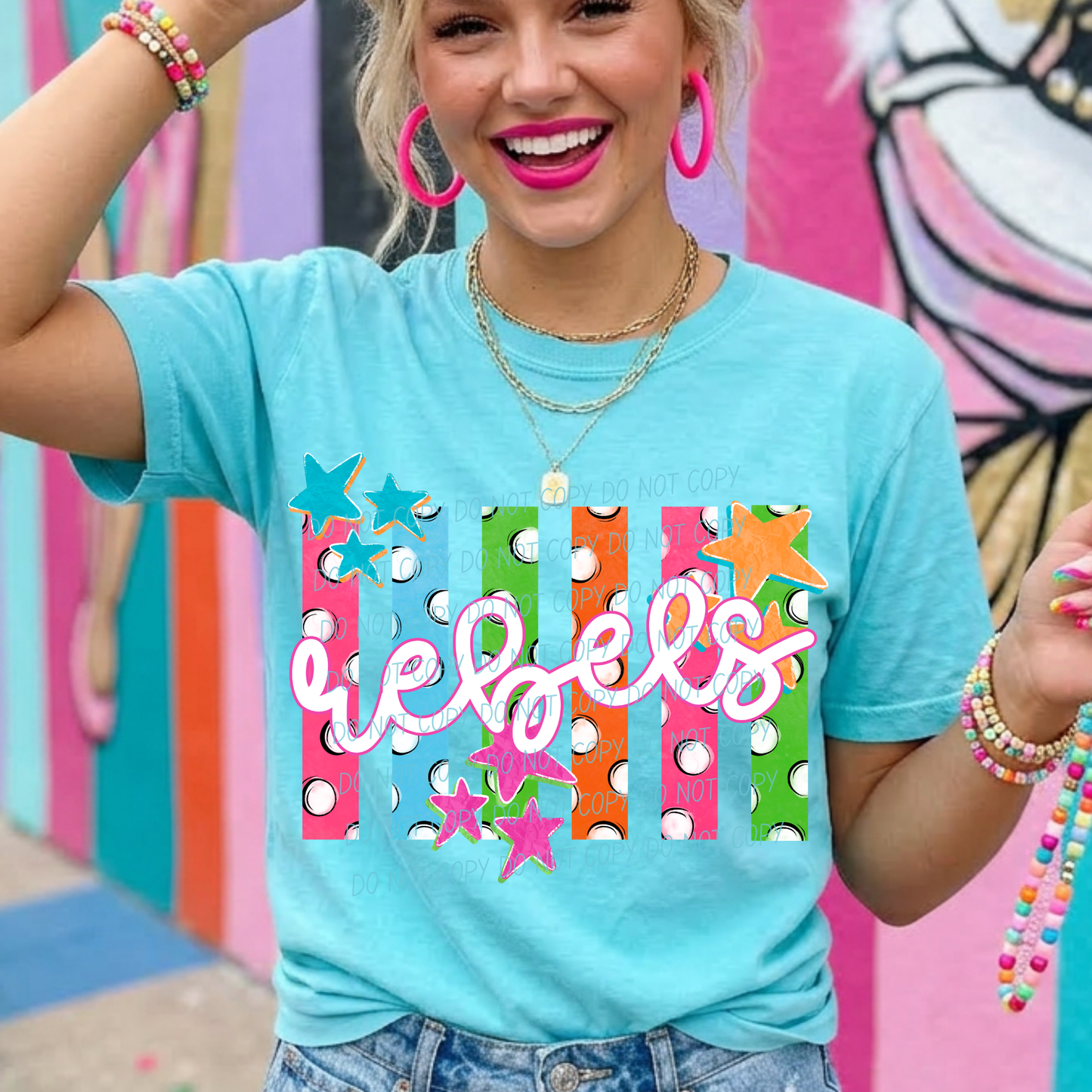 Colorful Polka Dot Stripes Mascots Unisex T-Shirt