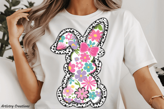 Retro Floral Easter Bunny SHIRT