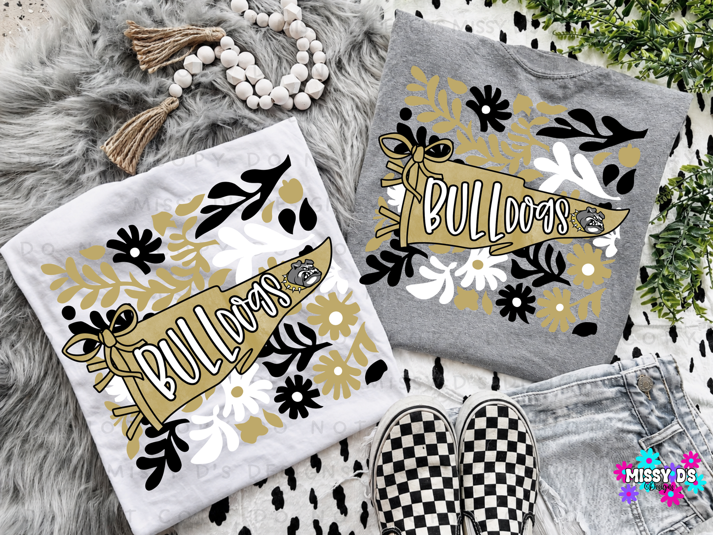Royse City Bulldogs Boho Floral Pennant