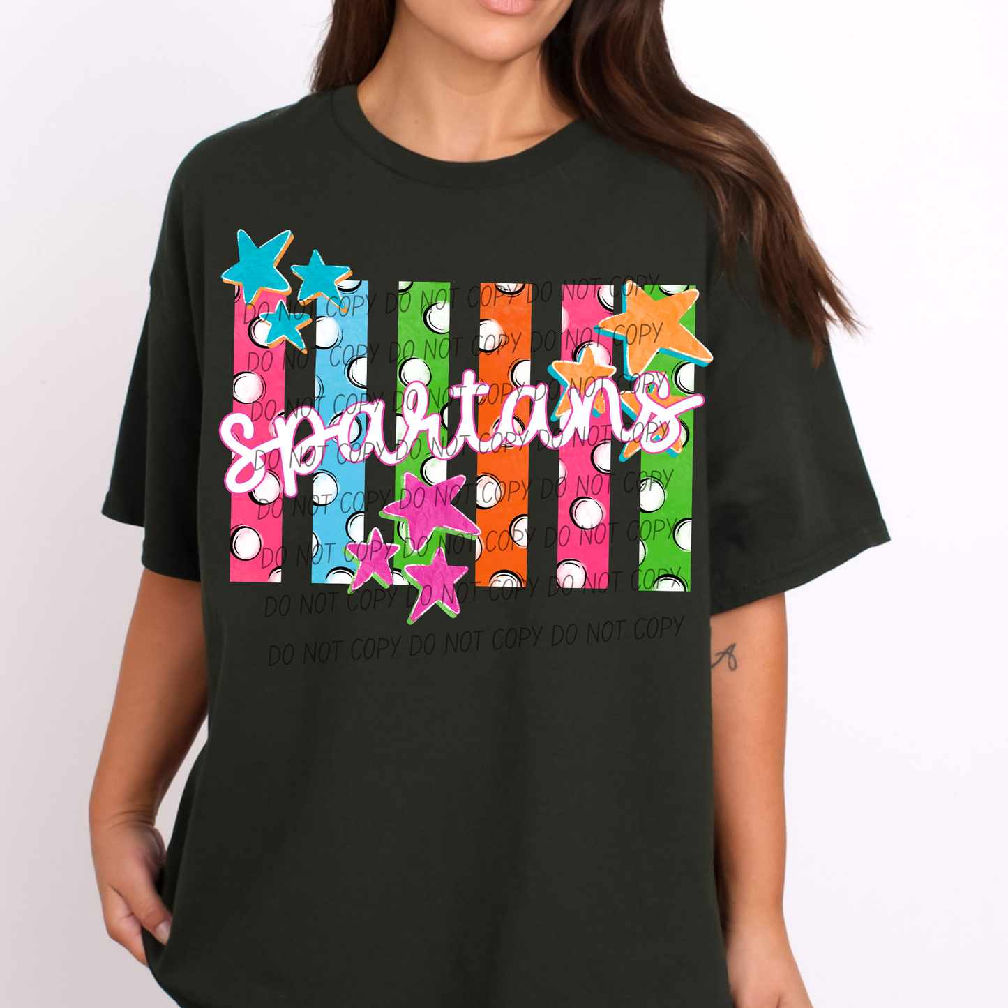 Colorful Polka Dot Stripes Mascots Unisex T-Shirt